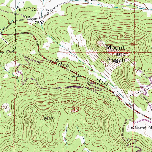 Topographic Map of Park Hill, CO