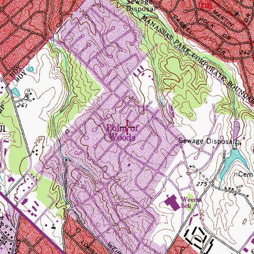 Topographic Map of Point of Woods, VA