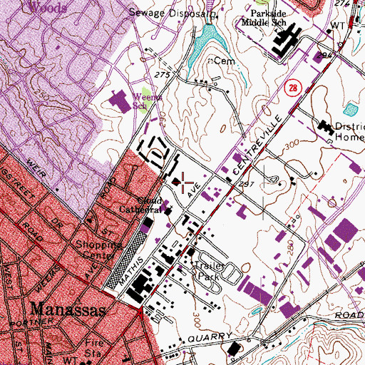 Topographic Map of Reb-Yank Shopping Center, VA