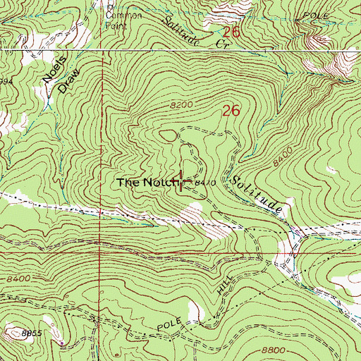 Topographic Map of The Notch, CO