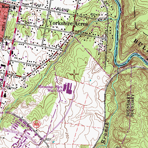 Topographic Map of Manassas Park High School, VA