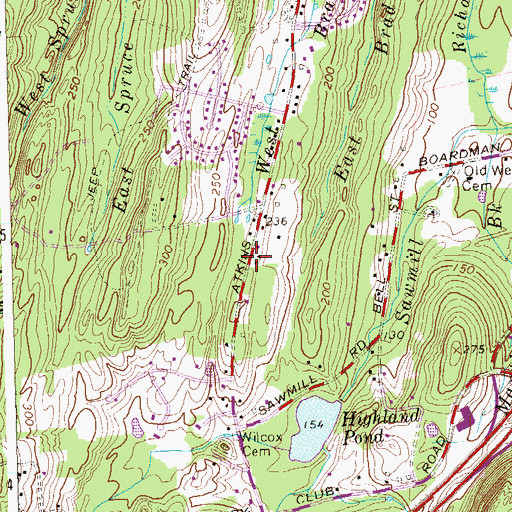 Topographic Map of State of Connecticut, CT