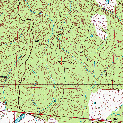 Topographic Map of State of Mississippi, MS