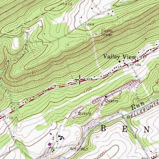 Topographic Map of Commonwealth of Pennsylvania, PA
