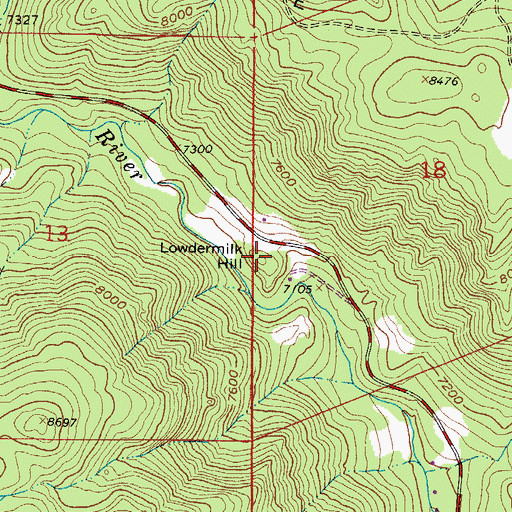 Topographic Map of Lowdermild Hill, CO