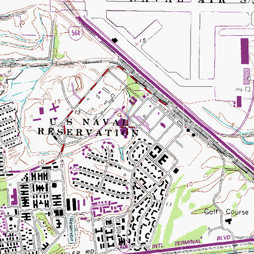 Topographic Map of Camp Allen Elementary School, VA
