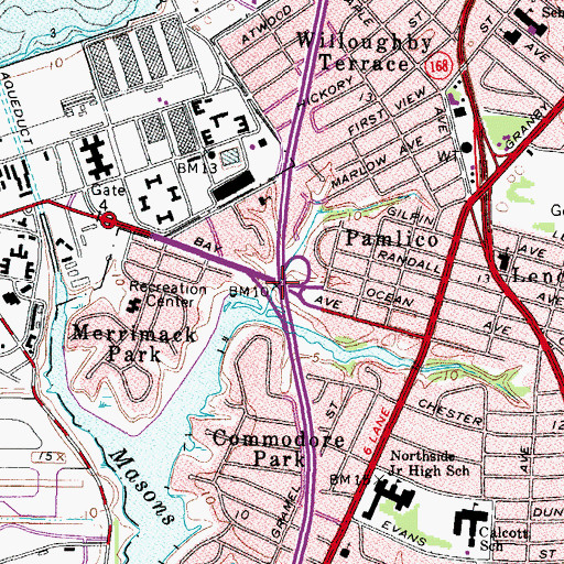 Topographic Map of Interchange 274, VA