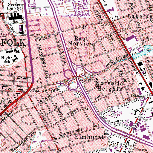 Topographic Map of Interchange 279, VA