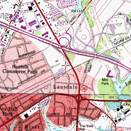 Topographic Map of Interchange 281, VA