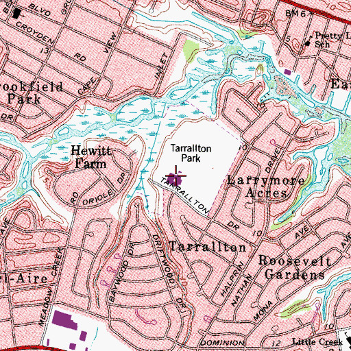 Topographic Map of Tarrallton Elementary School, VA