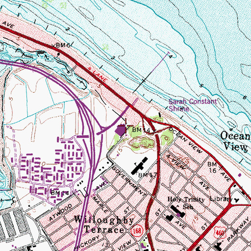 Topographic Map of Willoughby Elementary School, VA