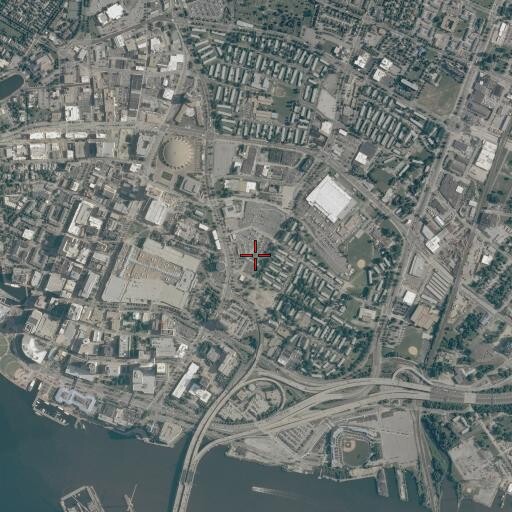 Aerial/Satellite Image of Downtown Plaza Shopping Center, VA