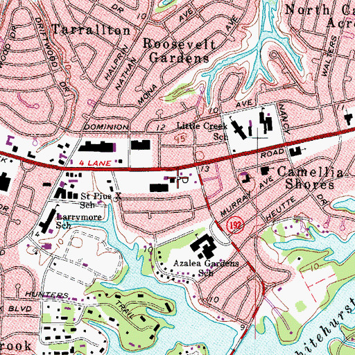Topographic Map of L C Page Post Office, VA