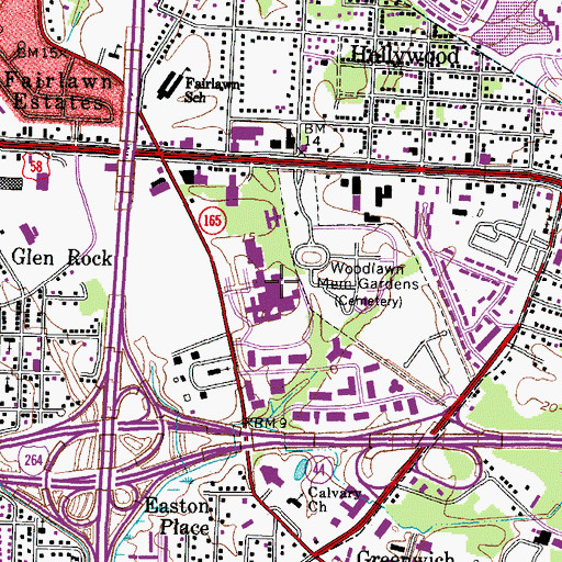 Topographic Map of Sentara Leigh Hospital, VA