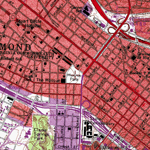Topographic Map of Camp Lee (historical), VA