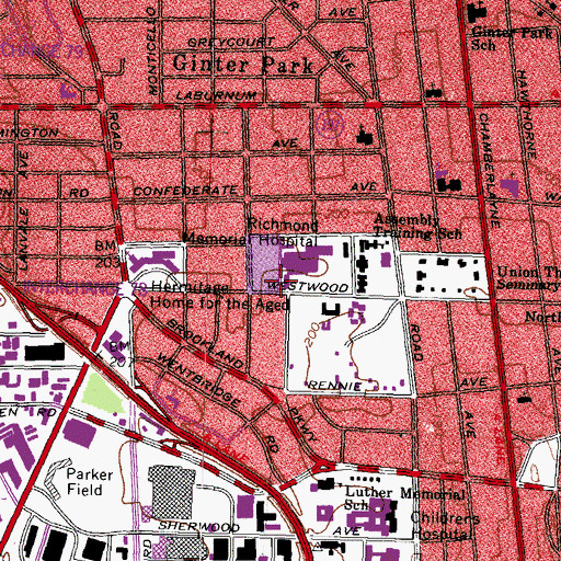 Topographic Map of Cumberland Community Based, VA