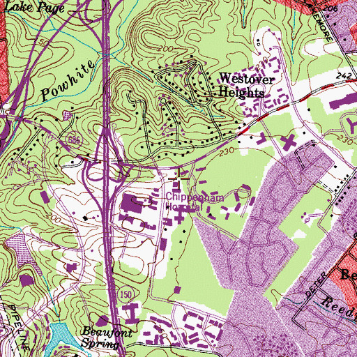 Topographic Map of Forest Hill Post Office, VA