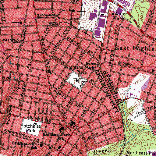 Topographic Map of Highland Plaza, VA