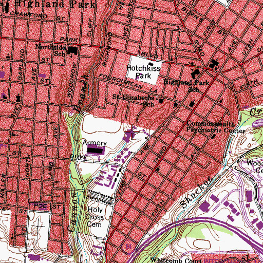 Topographic Map of Overby - Sheppard Elementary School, VA
