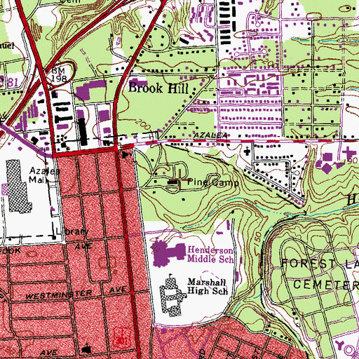 Topographic Map of Pine Camp Sanitarium (historical), VA