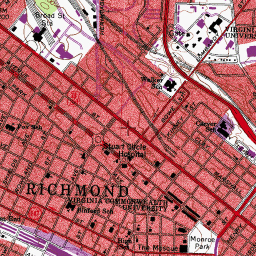 Topographic Map of Saunders Post Office, VA