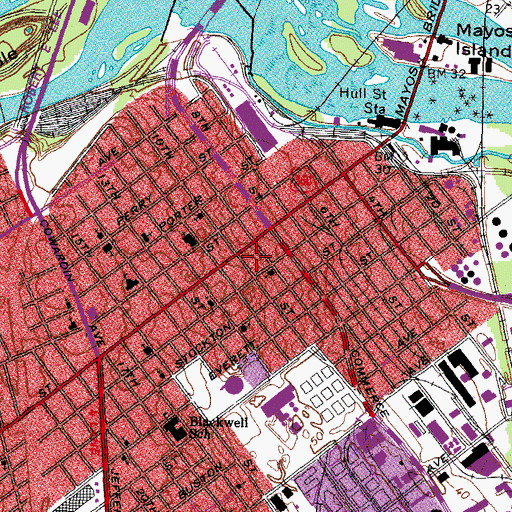Topographic Map of Washington Square Park, VA