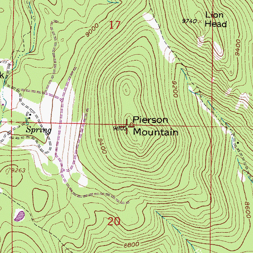 Topographic Map of Pierson Mountain, CO