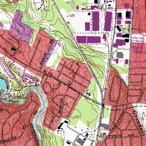 Topographic Map of Ampthill Heights, VA