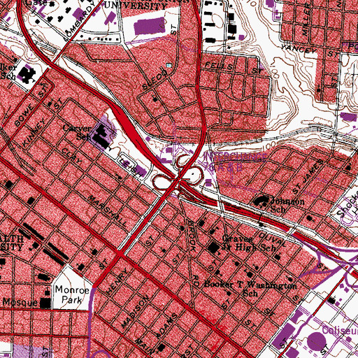 Topographic Map of Interchange 76, VA