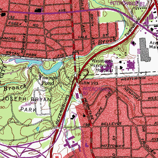 Topographic Map of Interchange 80, VA