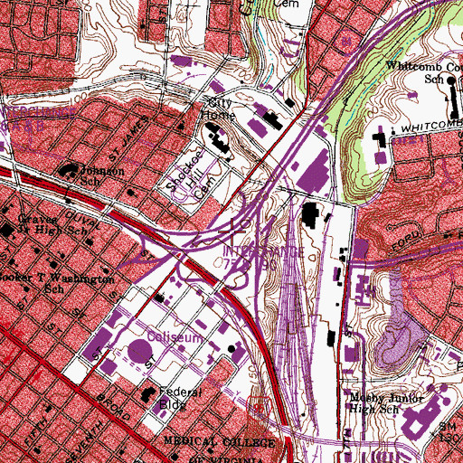 Topographic Map of Interchange 190, VA