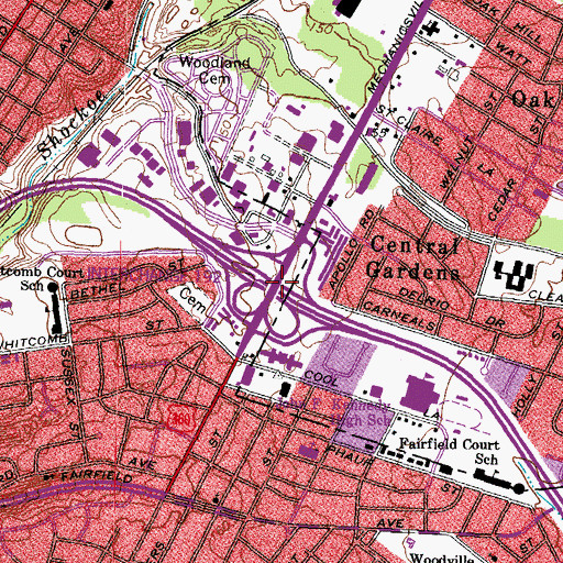 Topographic Map of Interchange 192, VA