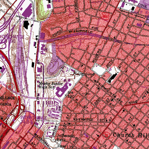 Topographic Map of Parker Field, VA