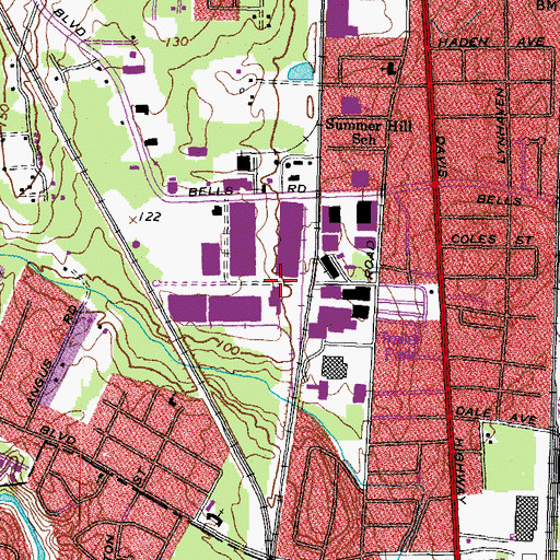 Topographic Map of Parnell Air Industrial Park, VA