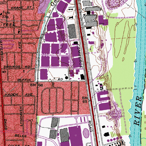 Topographic Map of Ruffin Road Elementary School, VA
