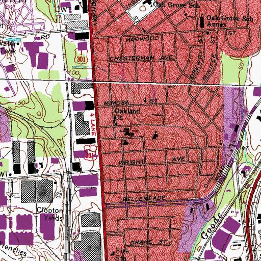 Topographic Map of Southside Station Richmond Post Office, VA