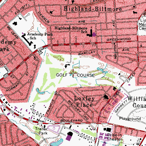 Topographic Map of Bide-A-Wee Golf Club, VA