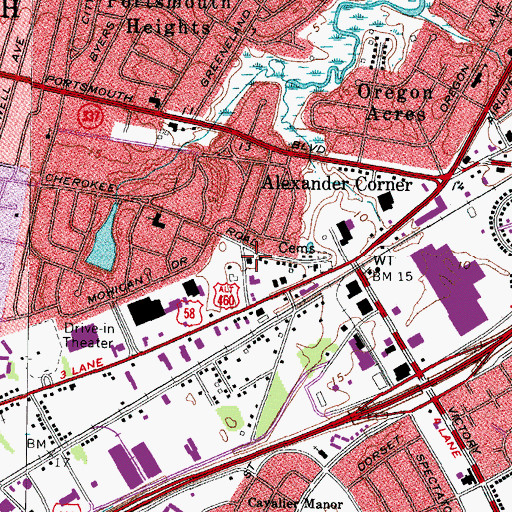 Topographic Map of Olive Post Office, VA