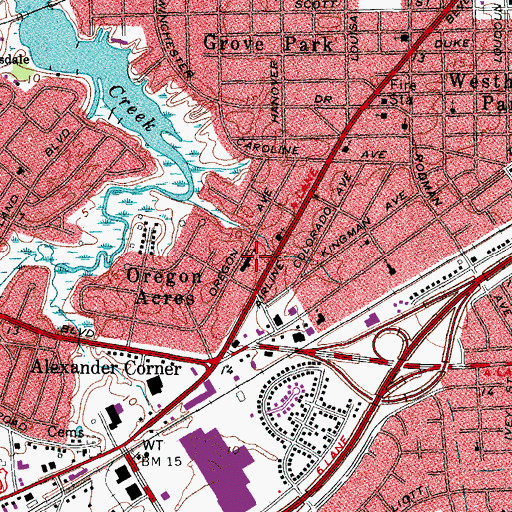 Topographic Map of Portsmouth Catholic Regional School, VA