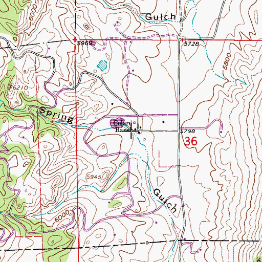 Topographic Map of Colard Ranch, CO