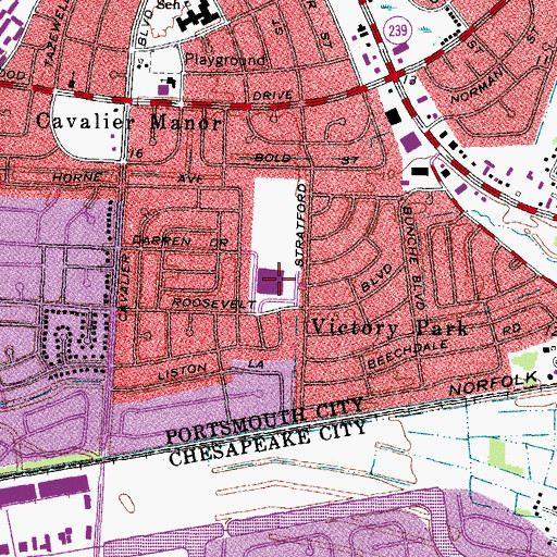 Topographic Map of William E Waters Middle School, VA