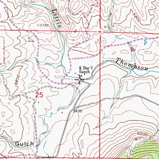 Topographic Map of Rowell Gulch, CO