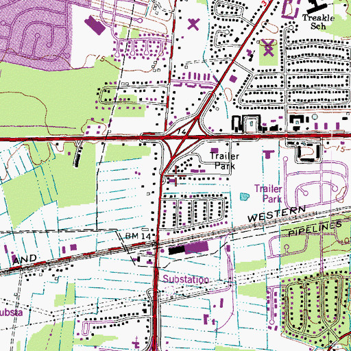 Topographic Map of Deep Creek Post Office, VA