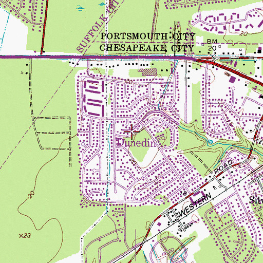 Topographic Map of Dunedin, VA