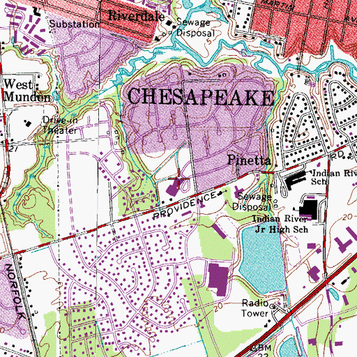 Topographic Map of Georgetown Primary School, VA