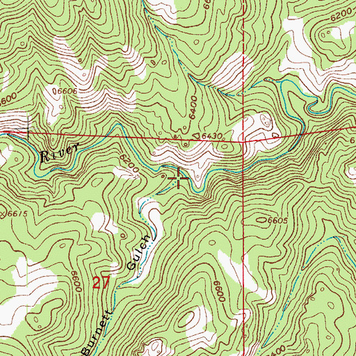Topographic Map of Burnett Gulch, CO