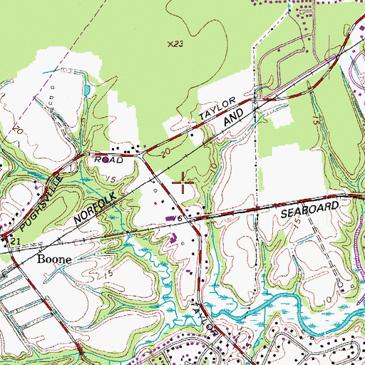 Topographic Map of Taylor Road Plaza Shopping Center, VA