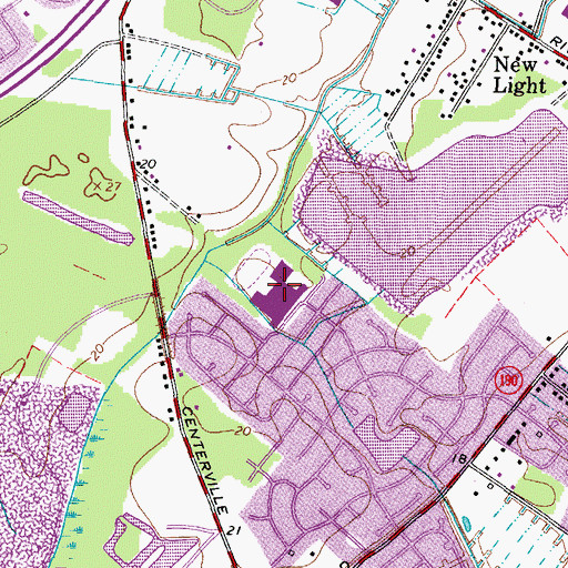 Topographic Map of Brandon Middle School, VA