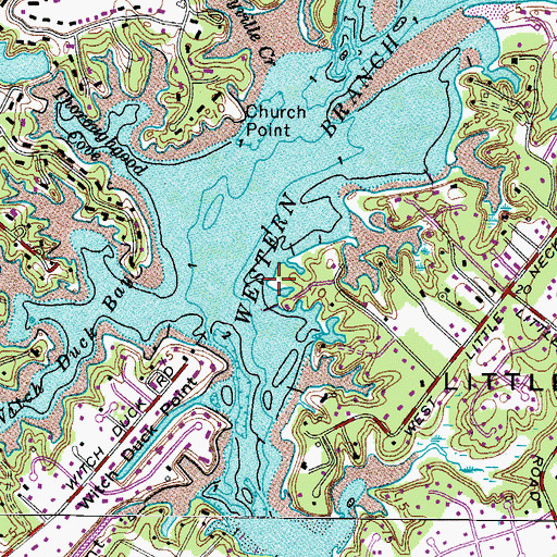 Topographic Map of Caraway Point, VA