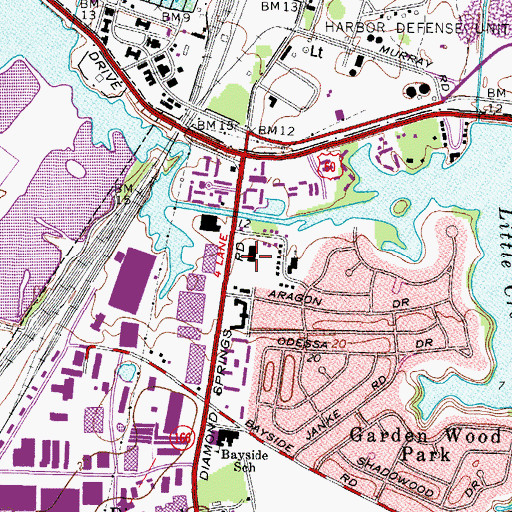 Topographic Map of Diamond Springs Shopping Center, VA